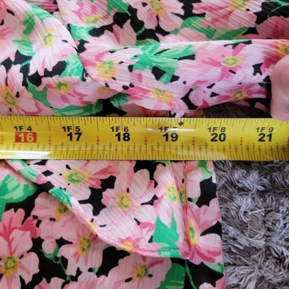 Zara Floral Long Sleeve Blouse M - Picture 8 of 11